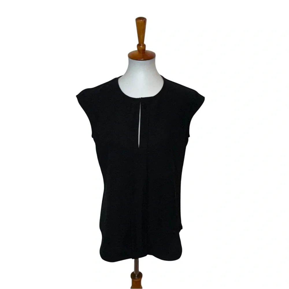 J. Crew Cap Sleeve Top Black Size 6